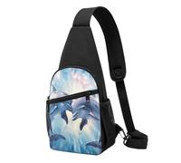 Dolphins in Love 1 Printed Chest Bag Sling Bag for Men Women, Outdoor Crossbody Fanny Packs Hiking Chest Packs Sport Daypacks