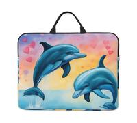 Dolphins in Love Basics 16.5 Inch Waterproof Laptop Notebook Tablet Briefcase Waterproof Briefcase