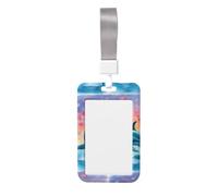 Dolphins in Love Id Badge Holder with Detachable Neck Strap, Waterproof Vertical Name Card Holders, for Nurse Students Teachers Staff