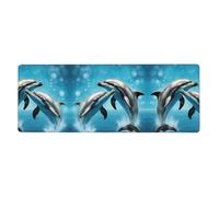 Dolphins in Love Keyboard and Mouse Pad, Extra Large Desk Cover, Spill Resistance Mat for Smooth Tracking
