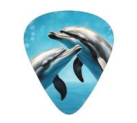 Dolphins in Love print Celluloid Guitar Plectrums for Acoustic Guitar Bass,Guitar Picks with Organizer Box