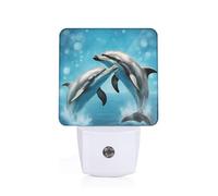 Dolphins in Love Print Night Light Bedroom Bathroom Hallway for Adults Elderly Illumination Home Decor Gift