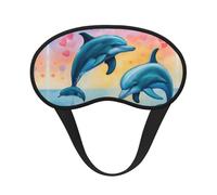 Dolphins in Love Sleep Mask 100% Light Blocking Eye Mask for Sleeping, Sleep Mask for Unisex for Travel/Nap