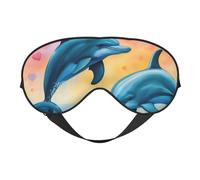 Dolphins in Loveprint Travel Office Airplane Night Sleep Shading Blindfold Adjustable Strap Eye Mask