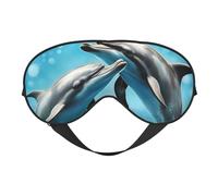 Dolphins in Loveprint Travel Office Airplane Night Sleep Shading Blindfold Adjustable Strap Eye Mask