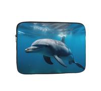 Dolphins in The Ocean Laptop Case 10 inch, Water Resistant Laptop Sleeve Shockproof Protective Traveling Computer Bag Portable Business Briefcase for Men Women