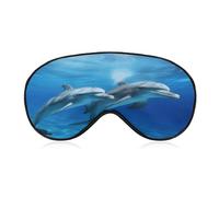 Dolphins in The Ocean Sleep Mask,Adjustable Strap Sleeping Mask, Complete Light Blocking Sleep Shade Cover,Soft Breathable Comfortable Blindfold for Women and Men
