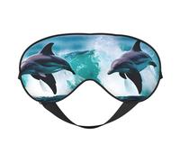 Dolphins in The sea 1 Print Eye Mask,Soft Blackout Blindfold Eye Cover for Women Men Full Night's Sleep,Travel