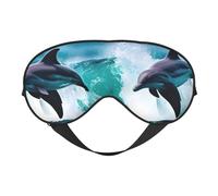Dolphins in The sea 1 Sleep Mask,100% Natural Mulberry Silk Eye Mask with, Ultra-Soft Eye Covers for Sleeping, Travel, Nap