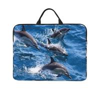 Dolphins In The Sea, 14 Inch Laptop Sleeve, Notebook Bag Laptop Case Sleeve Briefcase with Handle