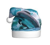 Dolphins In The Sea Christmas Hat Santa Hat Costume Accessory For Xmas New Year Holiday Party Headwear