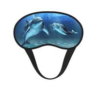 Dolphins in The Sea Polyester Sleep Mask,Light Blocking Sleep Eye Mask,Night Sleeping Mask, Eye Blinder