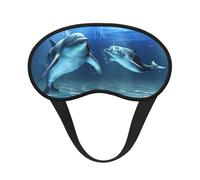 Dolphins in The Sea Print Adjustable Eye Cover for Sleeping, Comfortable, Pressure-Free and Breathable Sleeping Masks