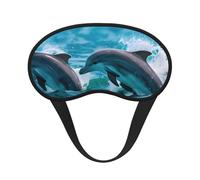 Dolphins in The Sea Print Adults Washable Eye Mask for Nap Light Blocking for Home Hotel Airplane Camping