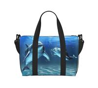 Dolphins in The Sea Print Carry On Overnight Bag,Travel Duffel Bag,Personal Item Bag,for Travel, Gym Sports Weekender
