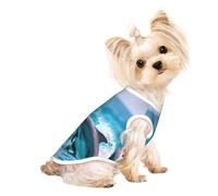 Dolphins in The sea Print Dog Shirt Summer Pet T-Shirts Stretchy Cats Dogs Tee Shirt Sleeveless Tank Top Dog Vest