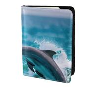 Dolphins in the sea print Passport Cover, Passport Holder Cover Wallet Passport Wallet Case for Cards and Documents