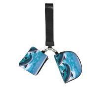 Dolphins In The Sea Print Portable Wrist Strap Outdoor Sports Bag Unisex Daily Accessory Running Travel