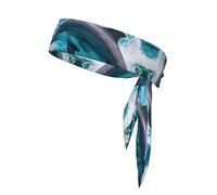 Dolphins in The Sea Print Sport Head Ties Headbands Bandanas Workout Hair Band Athletic Sweatbands for Running Tennis