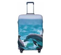 Dolphins in The Sea Print Universal Stretchable Suitcase Cover Luggage Protector Travel Accessory Daily