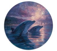 Dolphins in The West Sea of Maui Rätsel Für Erwachsene |Fireworks Blooming in The Sky| 1000pcs (67.5x67.5cm) Puzzles Lernspiele Home Decor Puzzles