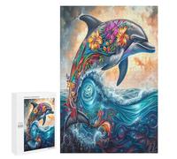 Dolphins Joyfully Leaping 1000Pc Jigsaw Puzzles Suitable All AgesJigsaws Thoughtful Family Activity Colourful Design Home Decor 1000 PCS