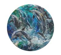 Dolphins Joyfully Leaping 120 Piece Round Puzzle Animal Shape Relaxing Home Decor Puzzle Stress Relief for Adults & Kids Creative Challeng Challenging 120 PCS