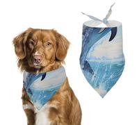 Dolphins Jump from The Sea Cute Dog Bandanna Scarf Printed Adjustable Triangle Pet Kerchief for Dogs And Cats