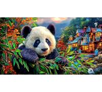 Dolphins-Jumping-by-Coastal-Village Jigsaw Puzzles 1000 Piece Recycled Paper Impossible Hard Difficult Great Gift Idea for Adults Educational Game Challenge 38x52/1000pcs