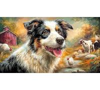 Dolphins-Jumping-Near-Coastal-Village 1000 Piece Jigsaw Puzzle Fun Present & Activity for Home Educational Game Decompression Great Gift Idea for Wall Decoration and Gifts 38x26/1000pcs