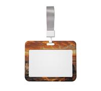 Dolphins Jumping Out of The Water at Sunset ID Badge Holder with Lanyard ID Card Holders Waterproof Plastic Name Card Case Sliding ID Protector Pouch Name Tag Holders for Office Work Business