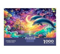 Dolphins Leap by Castle And Moon 1000-Piece Jigsaw Puzzle Playful Dolphin Challenging & Brainteasing for All Ages 52x38cm/1000pcs