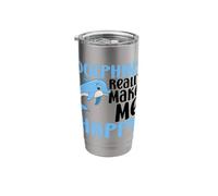 Dolphins Make Me Happy You Not So Much Funny Dolphin Stainless Steel Insulated Tumbler
