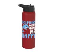 Dolphins Make Me Happy You Not So Much Funny Dolphin Stainless Steel Insulated Water Bottle