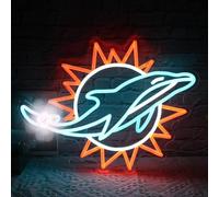 Dolphins Neon Light Dolphin Decorative Signs Larger Hanging Neon Light For Bedroom Living Room Bar Sport Bar Club Man Cave Wall Decor Birthday Gifts For Boys&Teens（USB Sign）