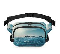 Dolphins Ocean Waist Bag Multifunction Pack for Travel Sport Running Fanny Pack Bumbag Pouch Purse Belt Bag for Women Men Kids Girls Boys