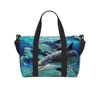Dolphins Print Carry On Overnight Bag,Travel Duffel Bag,Personal Item Bag,for Travel, Gym Sports Weekender