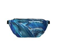 Dolphins Printed Fanny Pack Waist Bag for Men Women, Adjustable Bumbags Hip Bum Bag Travel Crossbody Bags Sports Running Hiking Belt Bag
