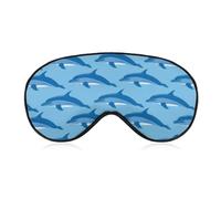 Dolphins Sea Animal Ocean Comfortable Sleep Eye Mask Soft Covers for Sleeping with Adjustable Strap