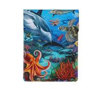 Dolphins Sea Coral Reef Octopus Printed Laptop Sleeve Bag 13-Inch - Leather Laptop Sleeve Case Shockproof Protective Computer Cover Bag