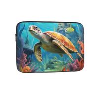 Dolphins Sea Turtle Coral Reef Laptop Case 12 inch, TSA Laptop Sleeve Shockproof Protective Notebook Case Water Resistant Computer Carrying Cover Briefcase Handbags Men Women Computer Bag