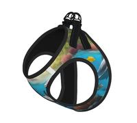 Dolphins Sea Turtle Shark Octopus Coral Print Adjustable Reflective Harness Leash Set For Cats, Dogs And Small Pets, Soft Breathable Mesh Walking Vest With Escape-Proof Lead