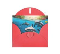 Dolphins Sea Turtle Shark Octopus Coral Print Greeting card Blank card with envelope,Unique Designs for Festivals Invitations