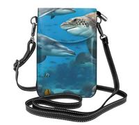 Dolphins Sea Turtle Shark Octopus Coral Reef Print Mini Shoulder Bag Women Phone Case Travel Everyday Gifting Shopping Evenings Out