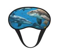 Dolphins Sea Turtle Shark Octopus Coral Reef Sleeping Mask for Adults Blackout, Comfortable Eye Mask Blocking Light for Travel, Yoga