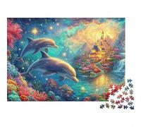 Dolphins Soar over A Magical Fantasy Realm 1000Pc Jigsaw Puzzle Dolphin Theme Family Entertainment, Adults & Kids 52x38cm/1000pcs