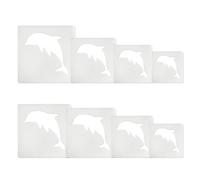 Dolphins Stencil, 8Pcs Dolphin Mural Stencil,Sea Ocean Animal Template Stencil,Reusable Plastic Sea Creature Life Theme Stencils for Art Painting on Wood Paper Flag Home Decor