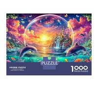 Dolphins Swim by A Bubble Castle 1000 Piece Jigsaw Puzzle Playful Dolphin Great Present for Kids & Adults 70x50cm/1000pcs