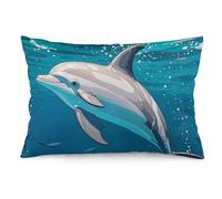 Dolphins Swimming in The Ocean Pillow Cover Double-Sided Soft Pillowcase 12 "x20, Decorative Throw Pillow Case for Sofa Bed Car Outdoor