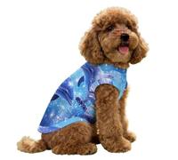Dolphins Swimming Shine Dog Shirts for Small Doggie Pet Ice Silk Vest Breathable Summer T-Shirt Soft Puppy Outfits